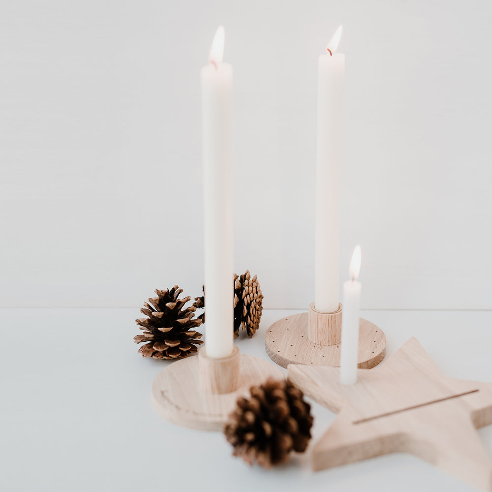 Kerzenständer Happiness aus Eiche