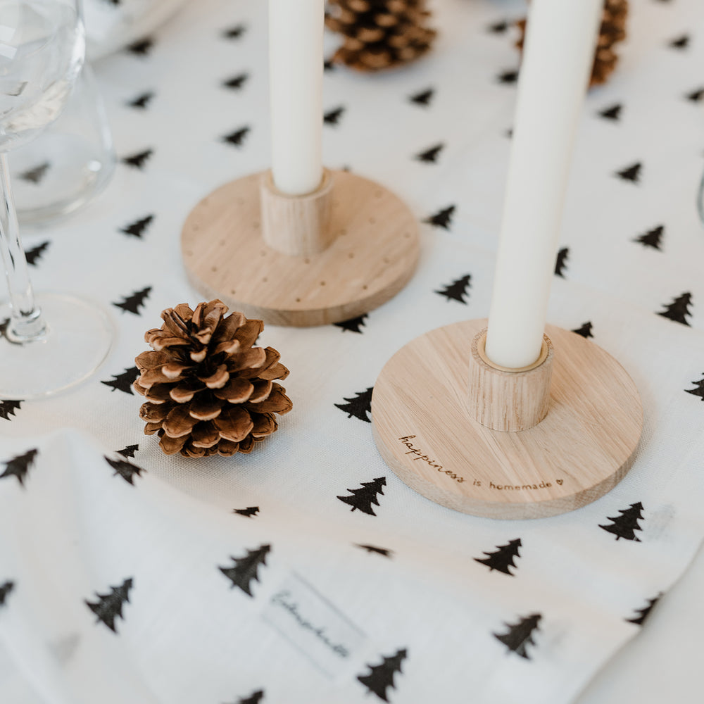 Kerzenständer Happiness aus Eiche