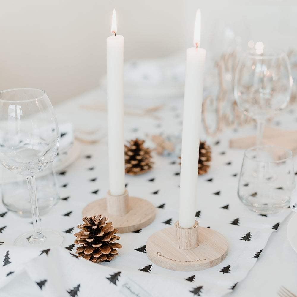 Kerzenständer Happiness aus Eiche