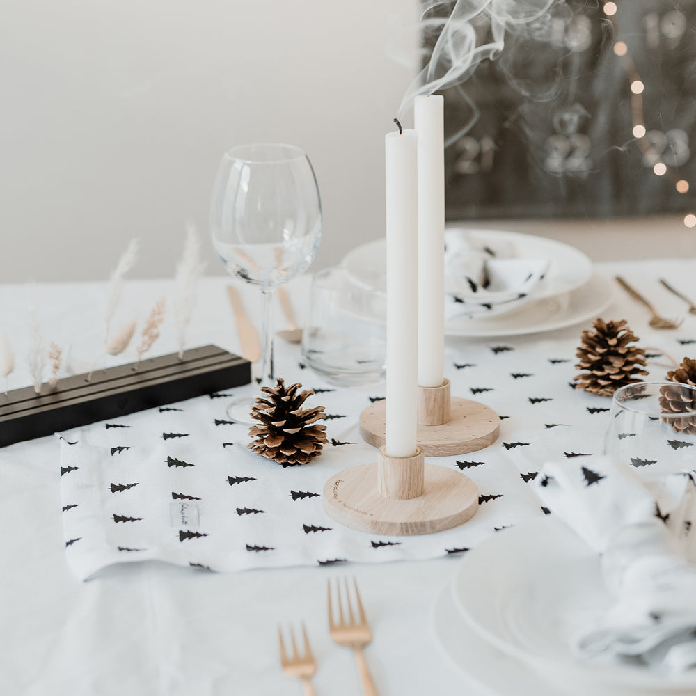 Kerzenständer Happiness aus Eiche