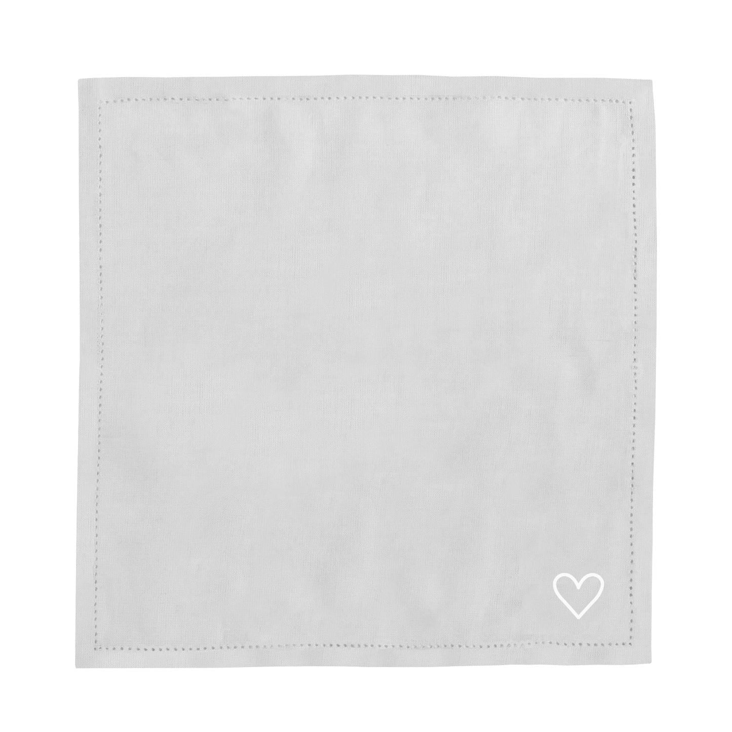 Leinen Servietten Herz im 4er Set