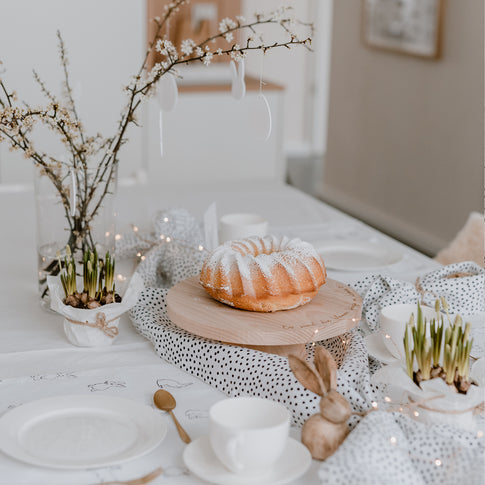 Tischläufer Punkte aus Leinen